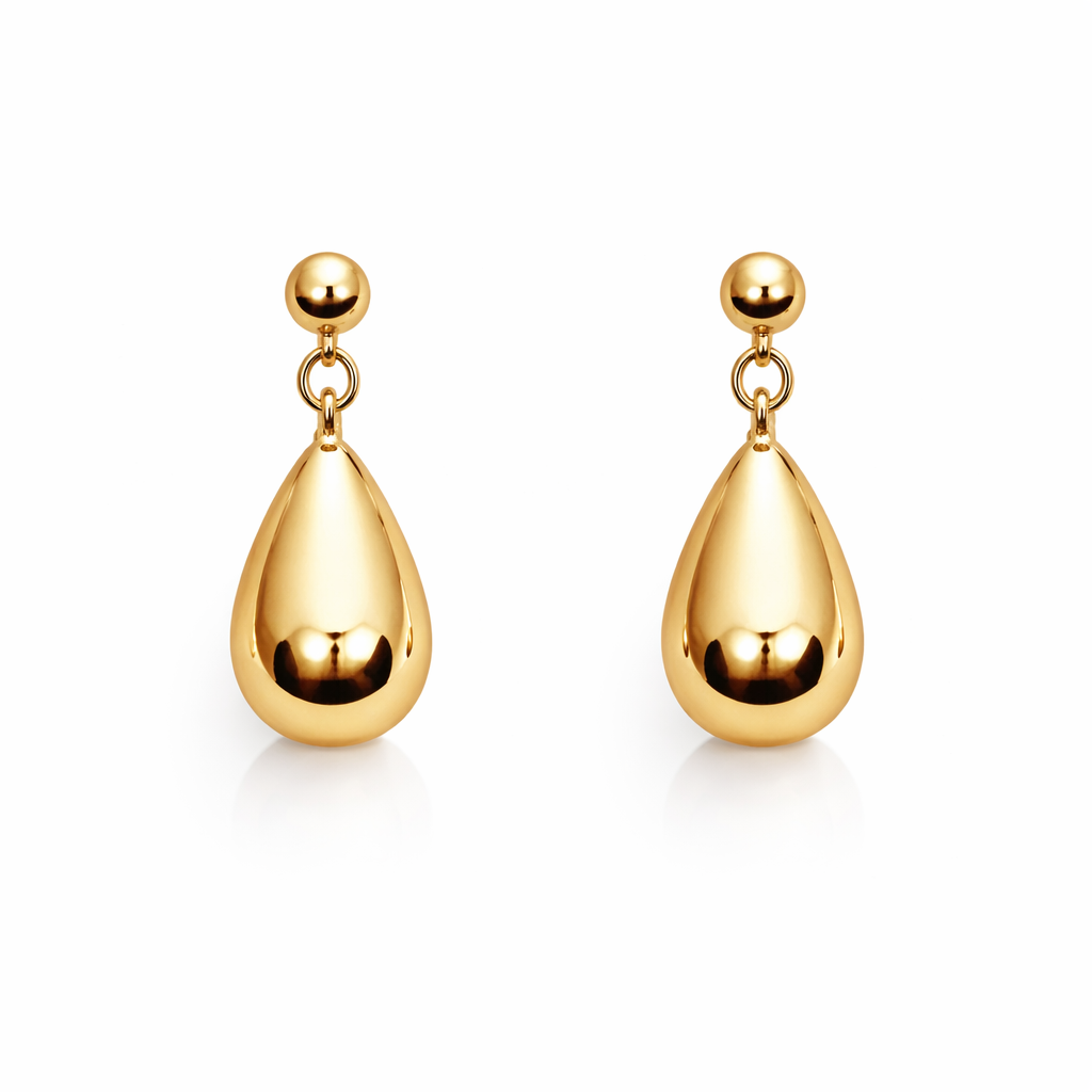 Boucles d’oreilles goutte en acier inoxydable couleur doré