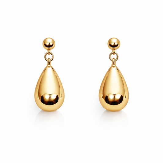 Boucles d’oreilles goutte en acier inoxydable couleur doré