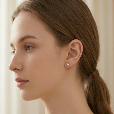 boucles d’oreilles puces en argent sterling 925 petites étoiles