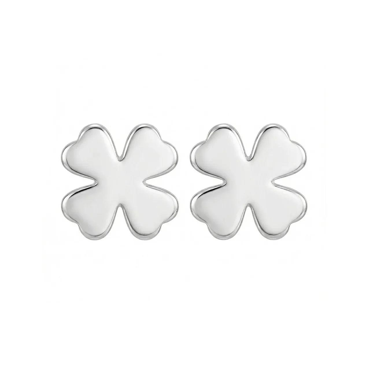 Boucles d’oreilles clous en argent 925 en forme de trèfle, bijou discret et élégant à finition brillante