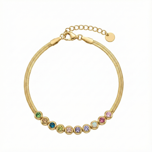 bracelet acier inoxydable doré arc-en-ciel multicolore vue large